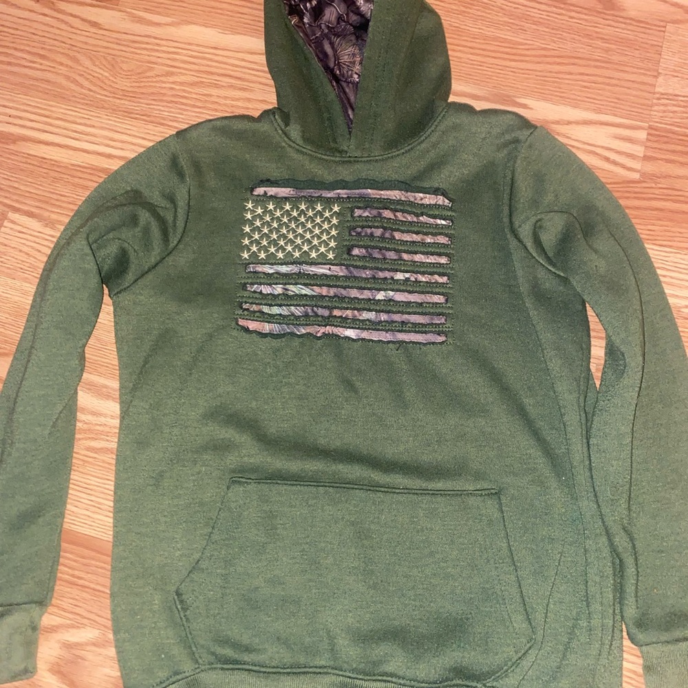 Mossy oak Green Camouflage Flag Hoodie